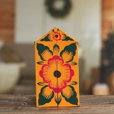 Alternate image for Ceramic Folk Art Religious Retablo Diorama Handmade in Peru Llamas on Christmas Eve