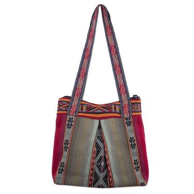 Alternate image for Handloomed Alpaca Blend Shoulder Bag Pisac Magenta