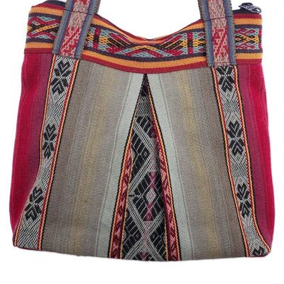 Alternate image for Handloomed Alpaca Blend Shoulder Bag Pisac Magenta