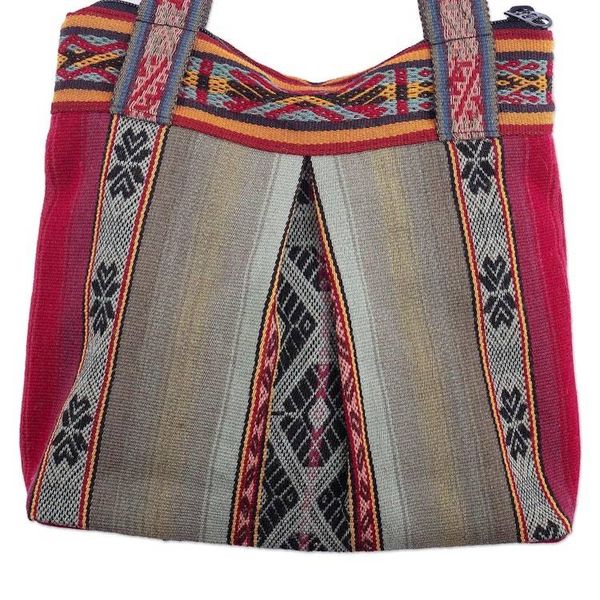 Alternate image for Handloomed Alpaca Blend Shoulder Bag Pisac Magenta
