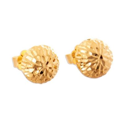 Alternate image for Modern Geometric Textured 18k Gold-Plated Stud Earrings Victorious Illusion