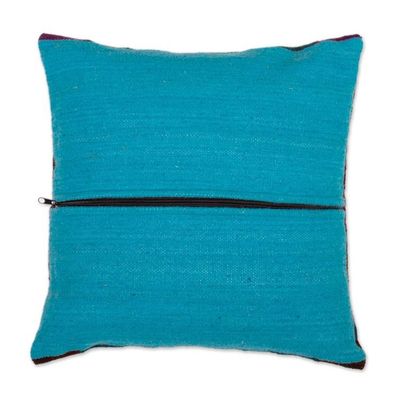 Alternate image for Handwoven Andean Chakana Cross-Themed Wool Cushion Cover Chakana Crosses