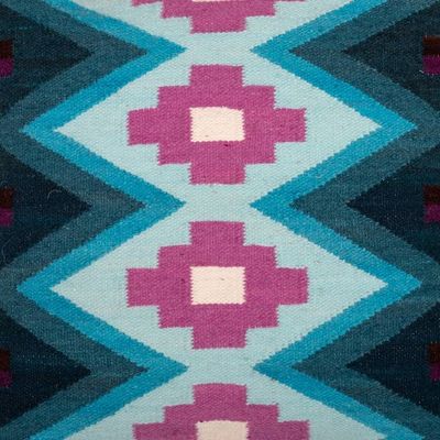 Alternate image for Handwoven Andean Chakana Cross-Themed Wool Cushion Cover Chakana Crosses
