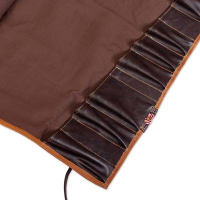 Alternate image for Leather Barbecue Utensil Holder with Alpaca Blend Accent Luxury Barbecue