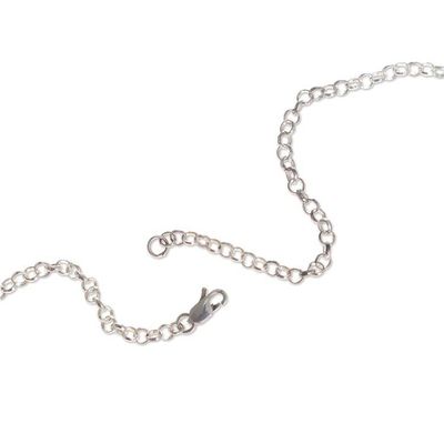 Alternate image for Llama-Themed Sterling Silver Pendant Necklace from Peru Llama Medallion