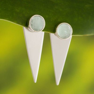 Alternate image for Andean Opal and Silver Drop Earrings Precious Swords
