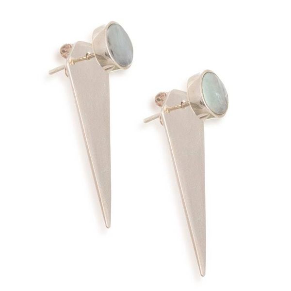 Alternate image for Andean Opal and Silver Drop Earrings Precious Swords