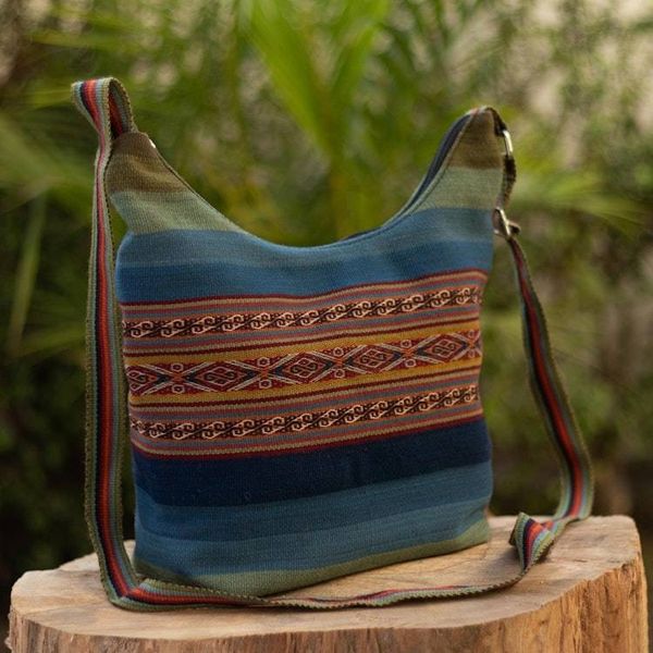 Alternate image for Hand Loomed Alpaca Shoulder Bag Cool Valleys