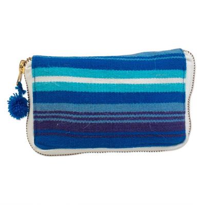 Alternate image for Peruvian Cotton Tote Bag in a Blue Blend Alpaca Case Take Me with You