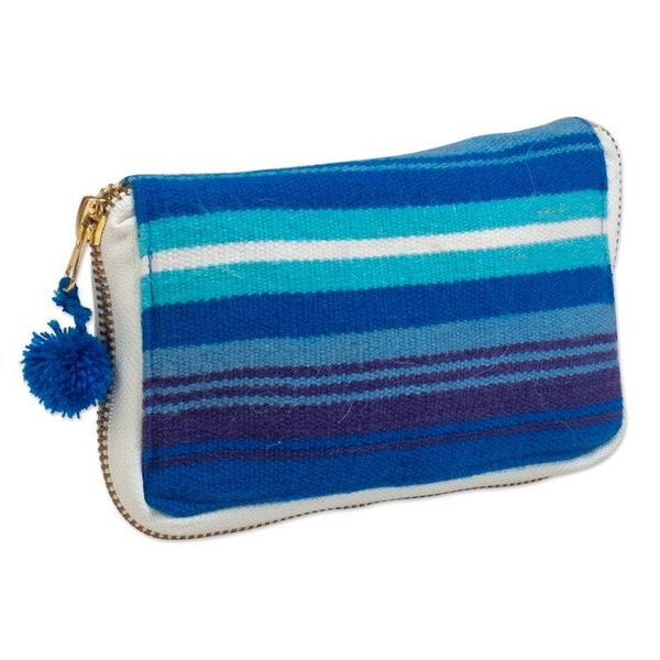 Alternate image for Peruvian Cotton Tote Bag in a Blue Blend Alpaca Case Take Me with You