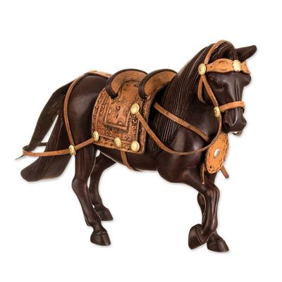 Alternate image for Hand Carved Peruvian Paso Horse Cedar Wood Sculpture Peruvian Walking Horse