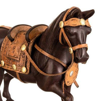 Alternate image for Hand Carved Peruvian Paso Horse Cedar Wood Sculpture Peruvian Walking Horse