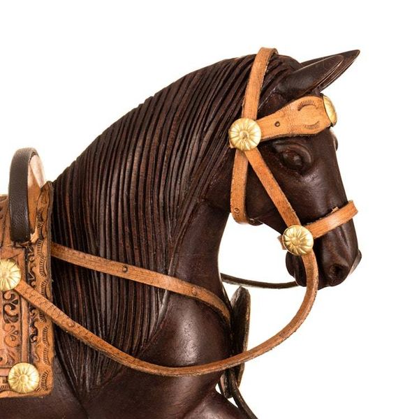 Alternate image for Hand Carved Peruvian Paso Horse Cedar Wood Sculpture Peruvian Walking Horse