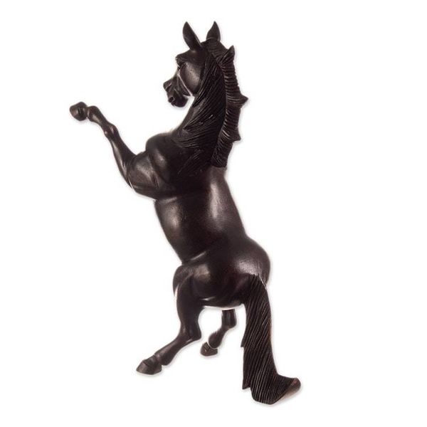 Alternate image for Artisan Crafted Cedar Wood Hand Carved Wild Horse Sculpture Spirit of Freedom
