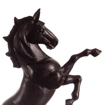Alternate image for Artisan Crafted Cedar Wood Hand Carved Wild Horse Sculpture Spirit of Freedom