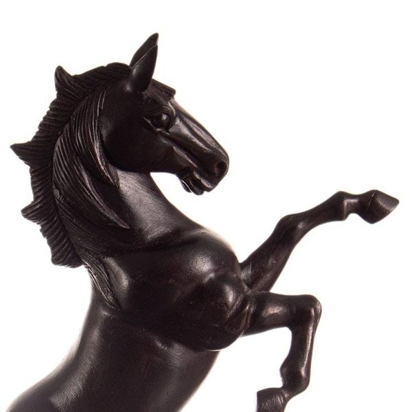 Alternate image for Artisan Crafted Cedar Wood Hand Carved Wild Horse Sculpture Spirit of Freedom
