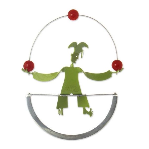 Alternate image for Juggling Harlequin Green Aluminum Handcrafted Sculpture Jolly Juggler