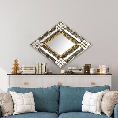 Alternate image for Diamond-Shaped Wall Accent Mirror Diamond Drama