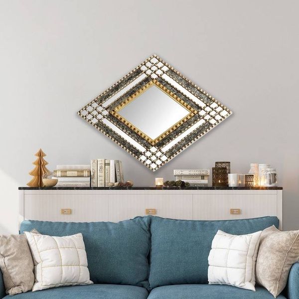 Alternate image for Diamond-Shaped Wall Accent Mirror Diamond Drama