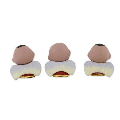 Alternate image for Set of 3 Petite Ceramic Christmas Angel Figurines Little Angel Choir