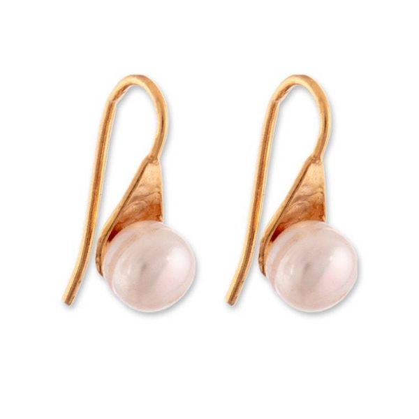 Alternate image for 18k Gold-Plated White Cultured Pearl Button Earrings Triumph Tears