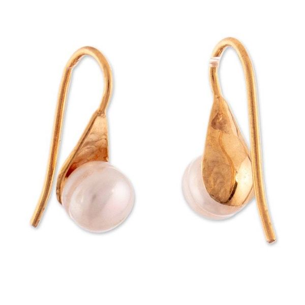 Alternate image for 18k Gold-Plated White Cultured Pearl Button Earrings Triumph Tears