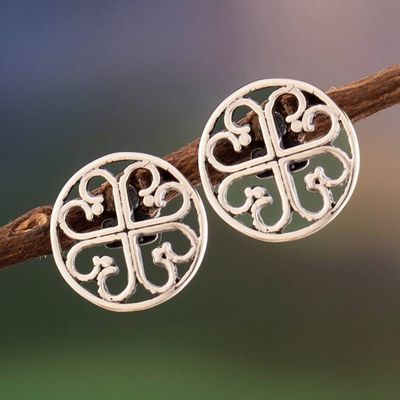 Primary image for Peruvian Religious Architecture-Themed Silver Stud Earrings Cajamarca Style