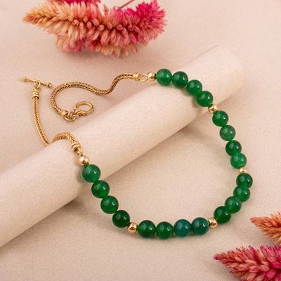 Alternate image for 18k Gold-Plated Sterling Silver and Agate Beaded Necklace Sun-Kissed Gardens