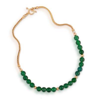 Alternate image for 18k Gold-Plated Sterling Silver and Agate Beaded Necklace Sun-Kissed Gardens