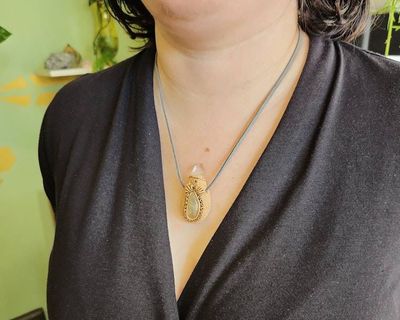 Alternate image for Moonstone and Quartz Crown Chakra Pendant