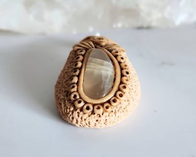 Alternate image for Moonstone and Quartz Crown Chakra Pendant