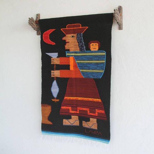 Alternate image for Artisan Handwoven Wool Tapestry from the Andes Spinning Yarn