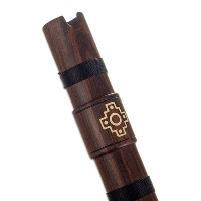 Alternate image for Wood Quena Flute Wind Instrument with Green Andean Case Andean Strength