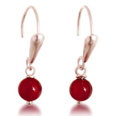 Alternate image for Polished Silver Dangle Earrings with Carnelian Stones Energizing Spark