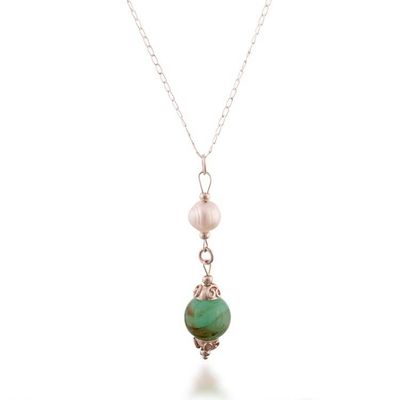 Alternate image for Andean Opal Cultured Pearl Sterling Silver Pendant Necklace Andean Harmony