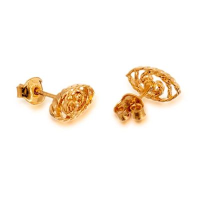 Alternate image for 18k Gold-Plated Eye-Shaped Stud Earrings with Braid Motifs Royal Mysticism