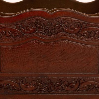 Alternate image for Colonial Leather and Wood Magazine Holder from Peru Colonial Reader
