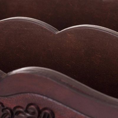 Alternate image for Colonial Leather and Wood Magazine Holder from Peru Colonial Reader