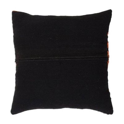 Alternate image for Multicolor Striped Wool Handwoven Cushion Cover from Peru Dreaming in Color