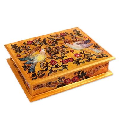 Alternate image for Hummingbird Reverse Painted Glass Decorative Box from Peru Freedom Hummingbirds