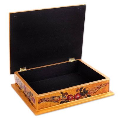 Alternate image for Hummingbird Reverse Painted Glass Decorative Box from Peru Freedom Hummingbirds