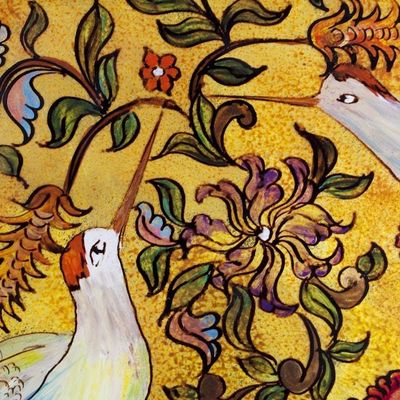 Alternate image for Hummingbird Reverse Painted Glass Decorative Box from Peru Freedom Hummingbirds