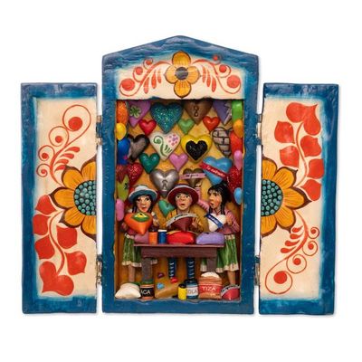 Alternate image for Handcrafted Wood Retablo with Hearts from Peru Heart Shop