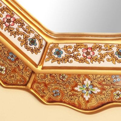 Alternate image for Collectible Reverse Painted Glass Handmade Mirror Golden Star