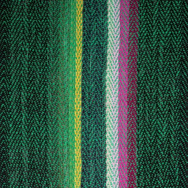 Alternate image for Green and Pink Striped Fringed Hand-Woven 100 Alpaca Scarf Andean Valleys