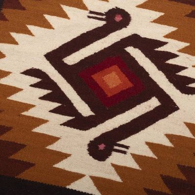 Alternate image for Wool Cushion Covers in Earth Tones and Bird Figure Pair Sent from Earth