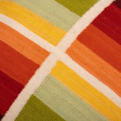 Alternate image for 100 Wool Cushion Cover with Four Solar-Themed Panels Sunrise Sunset