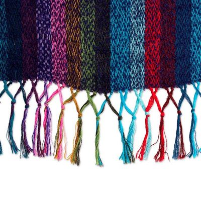 Alternate image for Artisan-Made Striped Soft Alpaca Blend Shawl Woven in Peru The Tides
