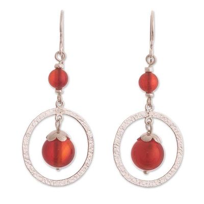 Alternate image for Dangle Earrings with Carnelian from Peru Radiant Glow