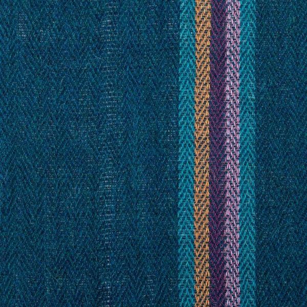 Alternate image for Handwoven Fringed Soft 100 Alpaca Scarf in Teal Green Hues Teal Night